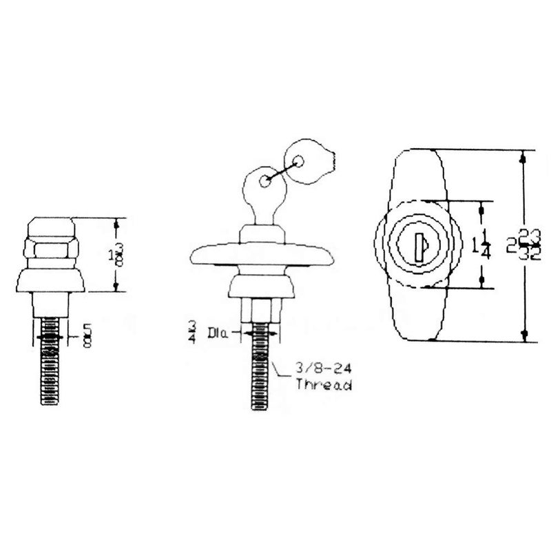 Bauer Products T-Handle Model T501-L, for Leer 100-LE-XL with Bonded Doors - Image 2